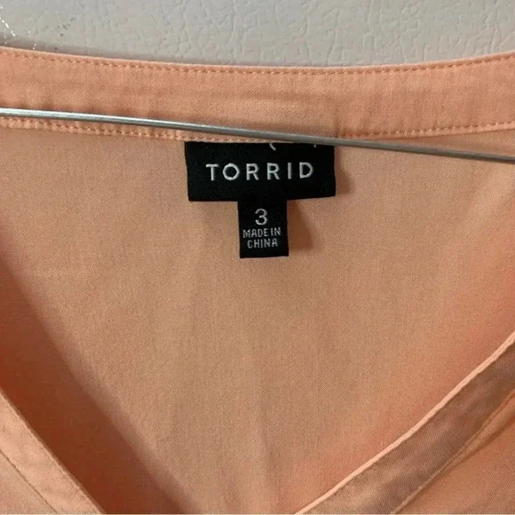 NWOT Torrid Babydoll Challis Tie Sleeve Top 3X - Picture 4 of 9